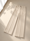 Beige Formal Cotton Pants