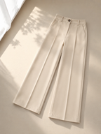 Beige Formal Cotton Pants