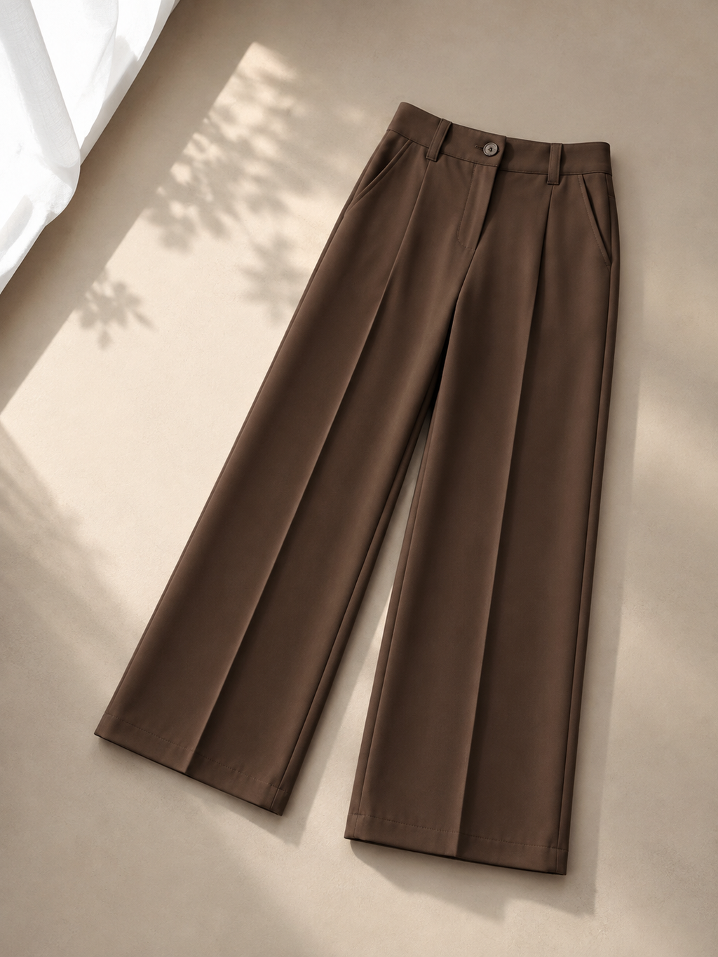 Brown Formal Cotton Pants
