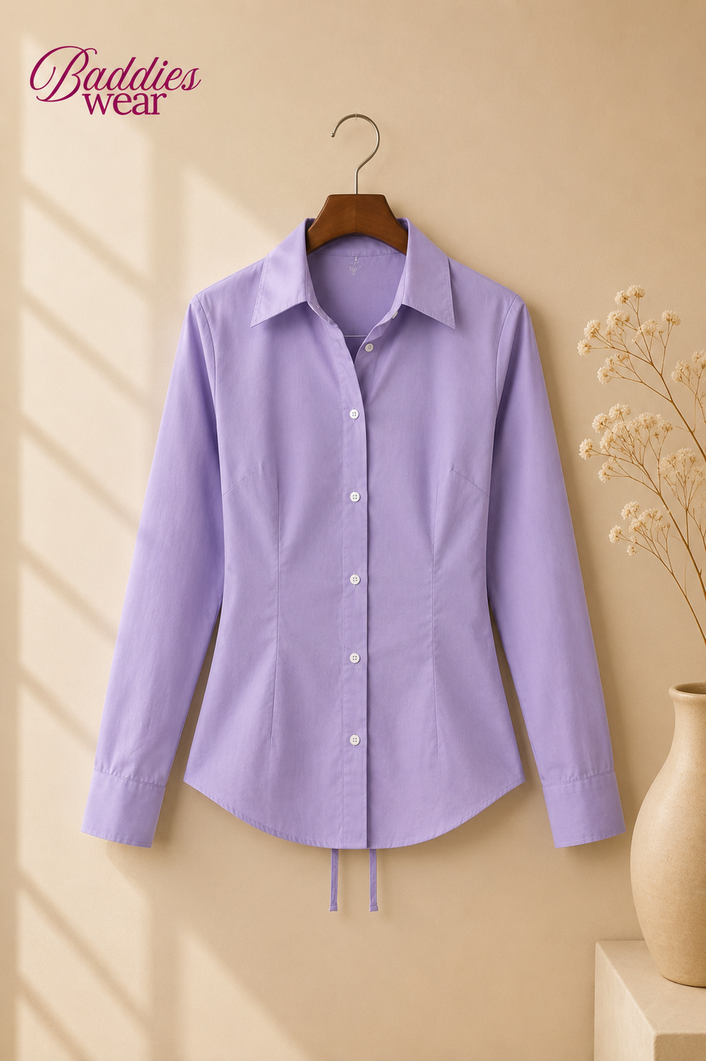 Lilac Fitted Button Down Shirt