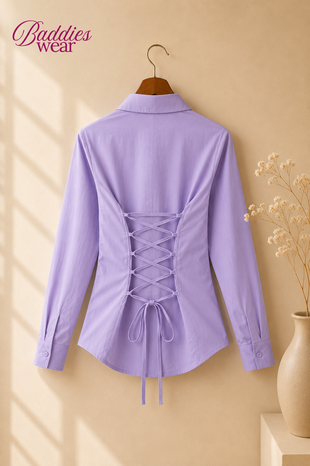 Lilac Fitted Button Down Shirt