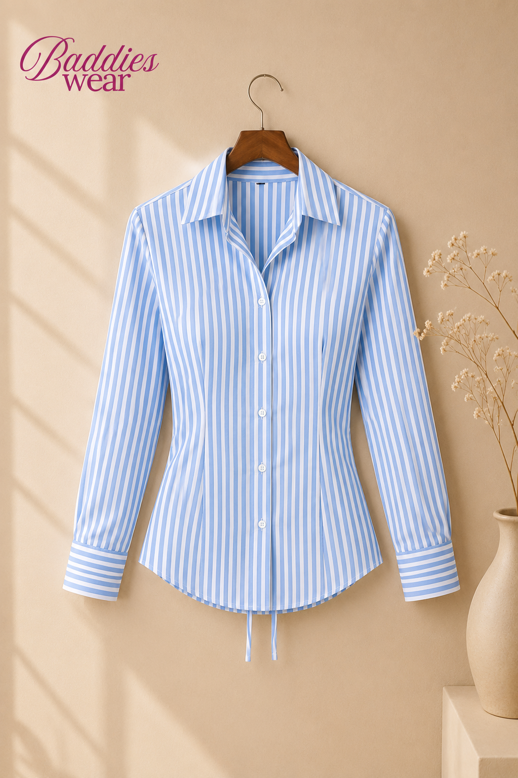 Blue Lining Fitted Button Down Shirt