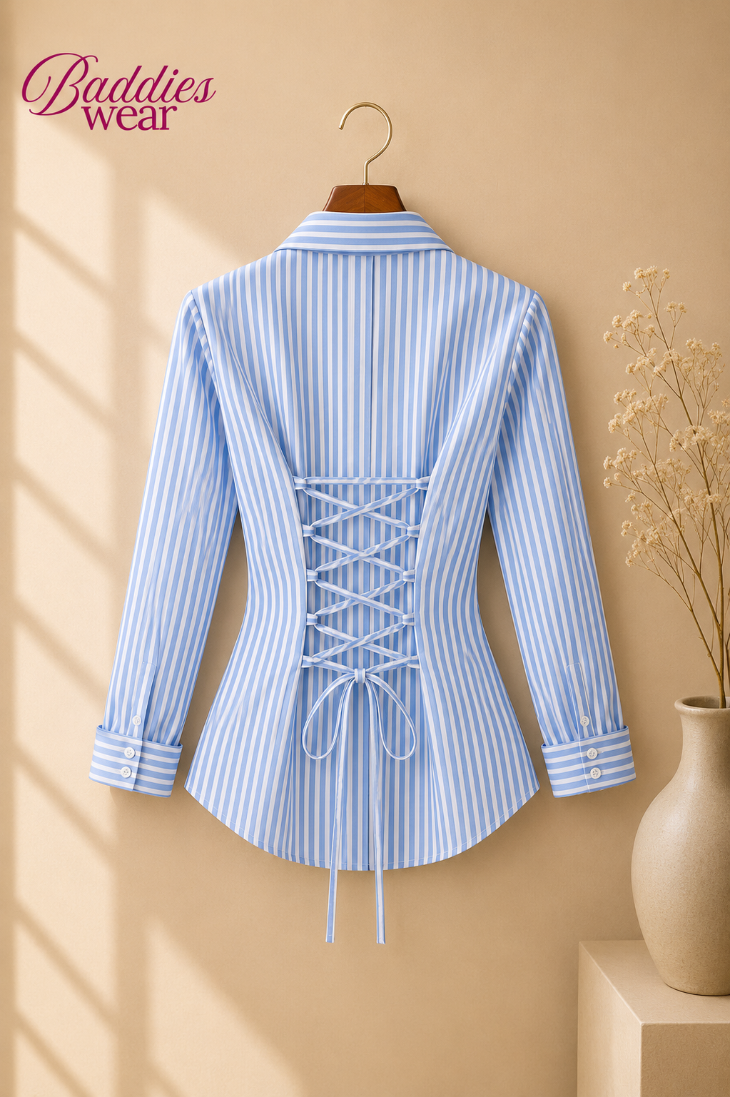 Blue Lining Fitted Button Down Shirt