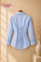 Blue Lining Fitted Button Down Shirt
