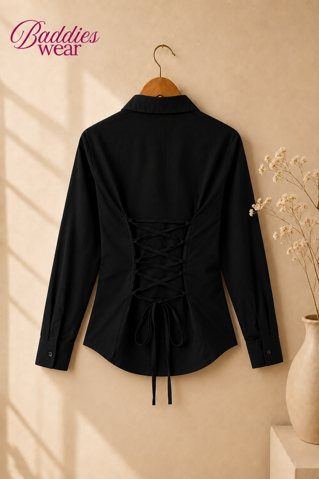Black Fitted Button Down Shirt