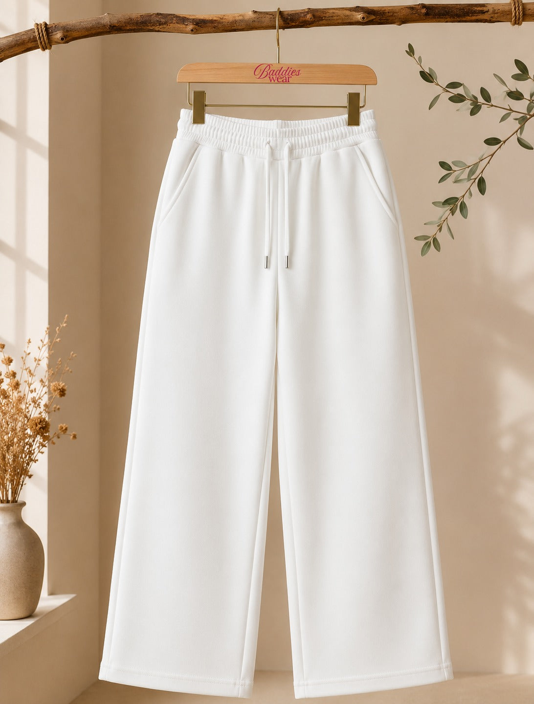 White Wide Leg Flapper Trouser