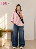 Baby Pink Drop Shoulder Tee