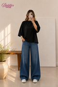 Black Drop Shoulder Tee