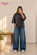 Grey Drop Shoulder Tee