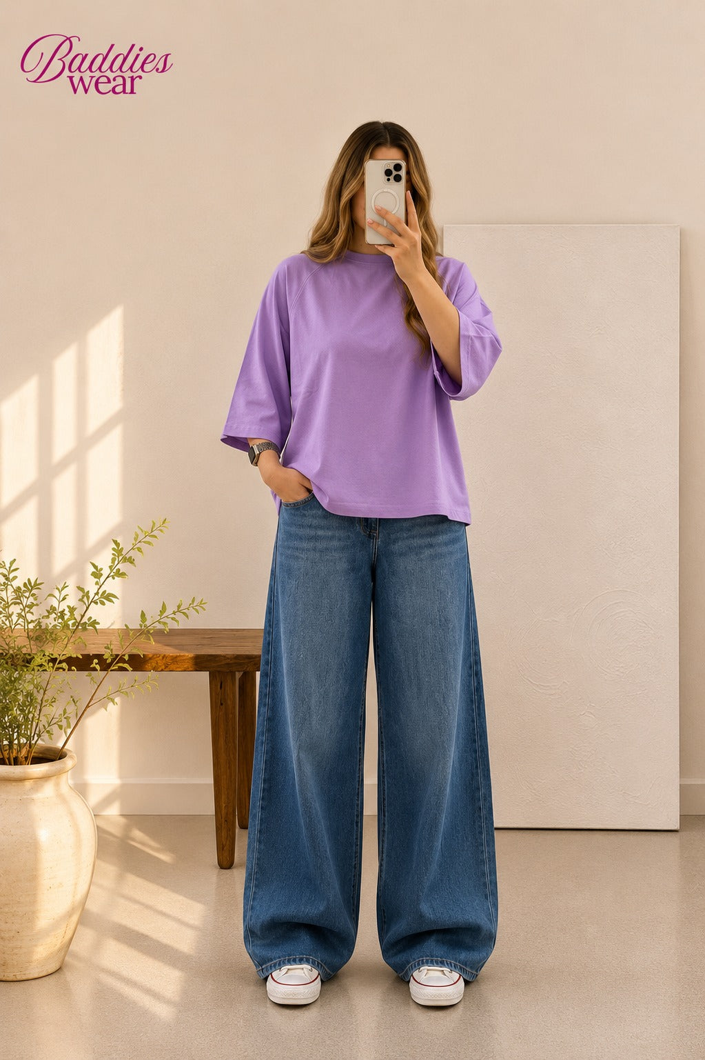 Lilac Drop Shoulder Tee