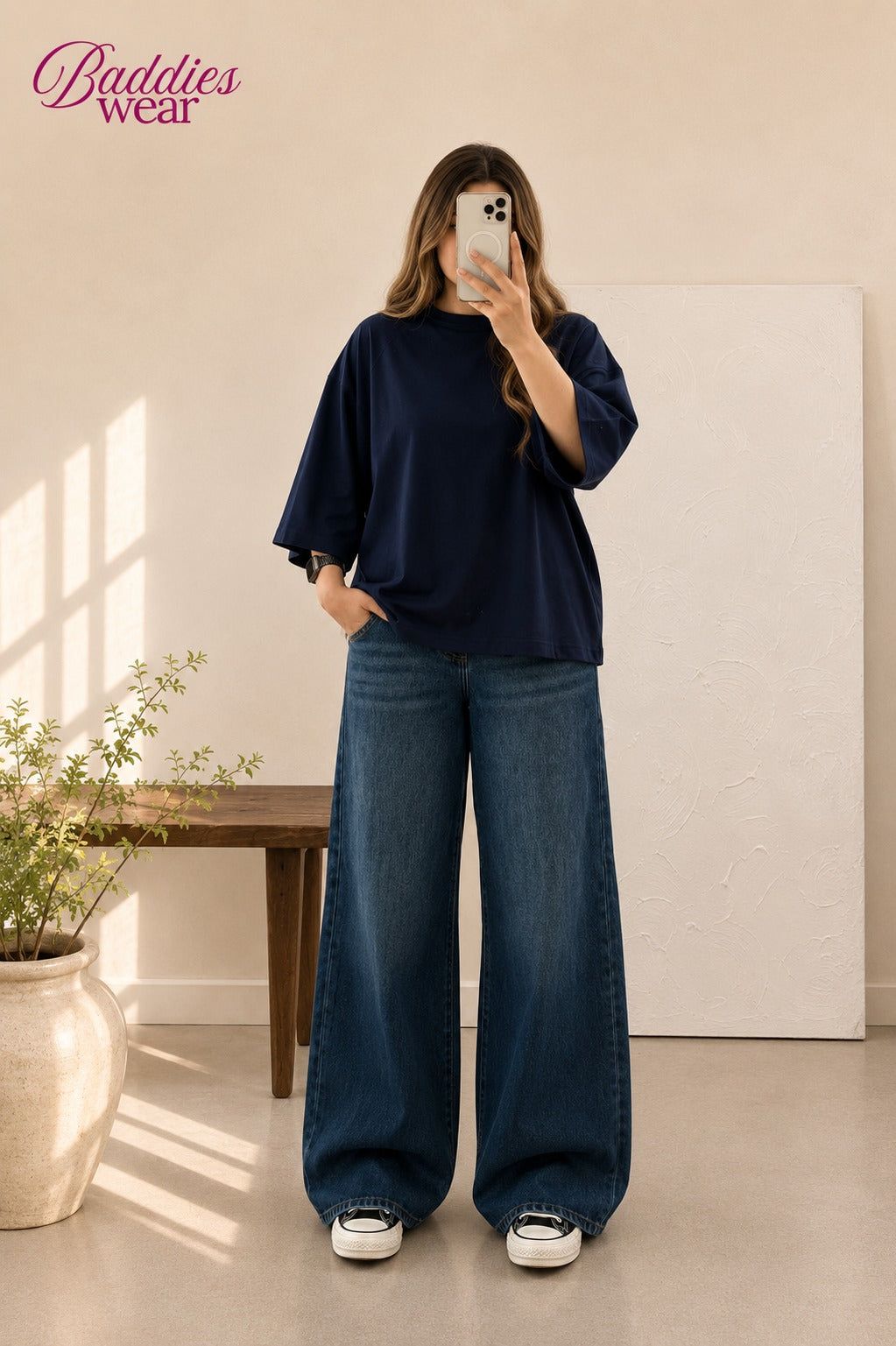 Navy Blue Drop Shoulder Tee