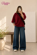Burgundy Drop Shoulder Tee