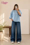 Sky Blue Drop Shoulder Tee