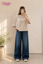 Beige Drop Shoulder Tee