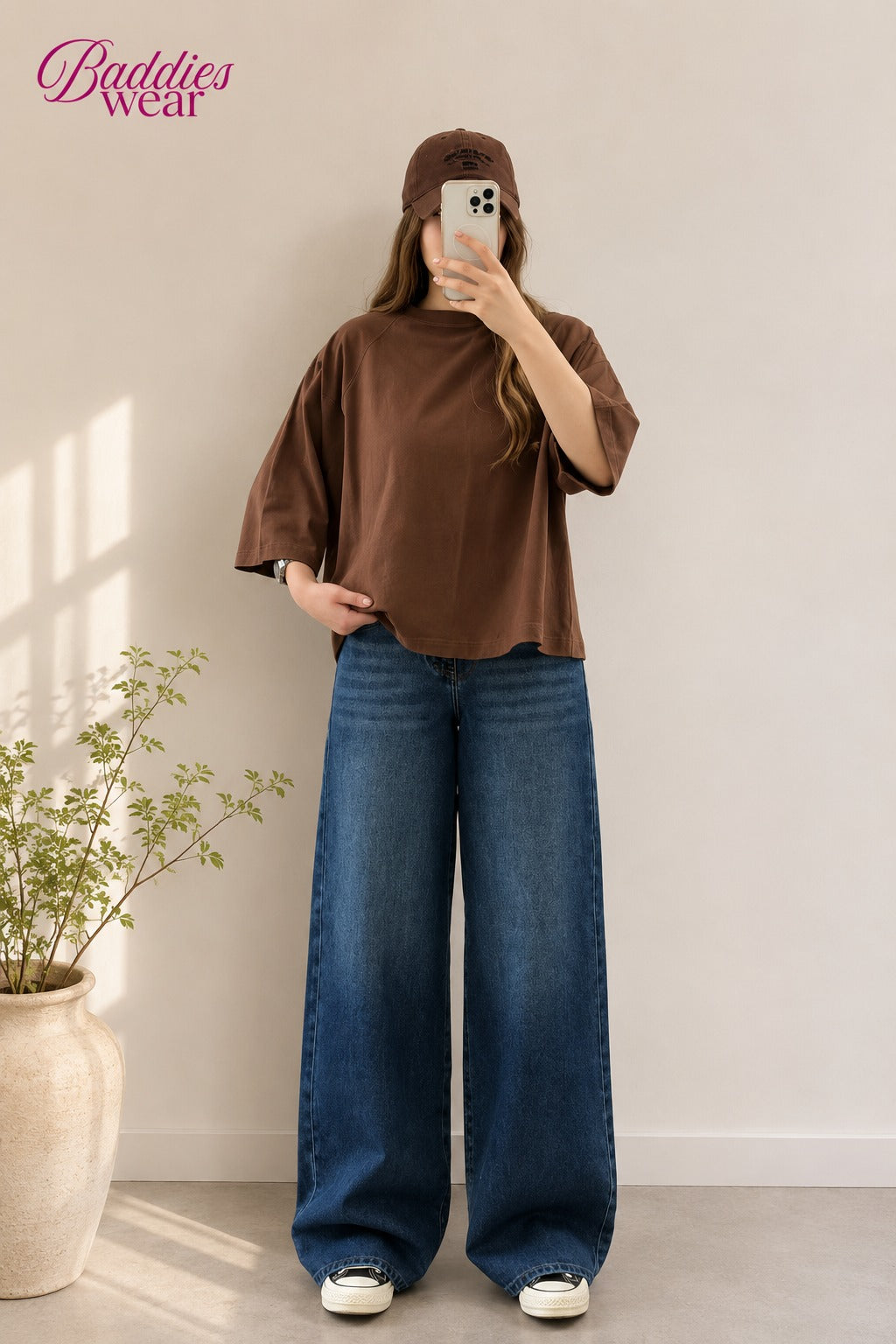 Brown Drop Shoulder Tee