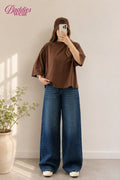 Brown Drop Shoulder Tee