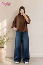 Brown Drop Shoulder Tee