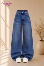 Faded Bright Mid-Blue Vintage Baggy Jeans