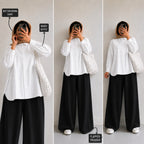 White Button Down Shirt & Black Flapper Trouser