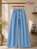 Sky Blue Denim Wide Leg Jeans
