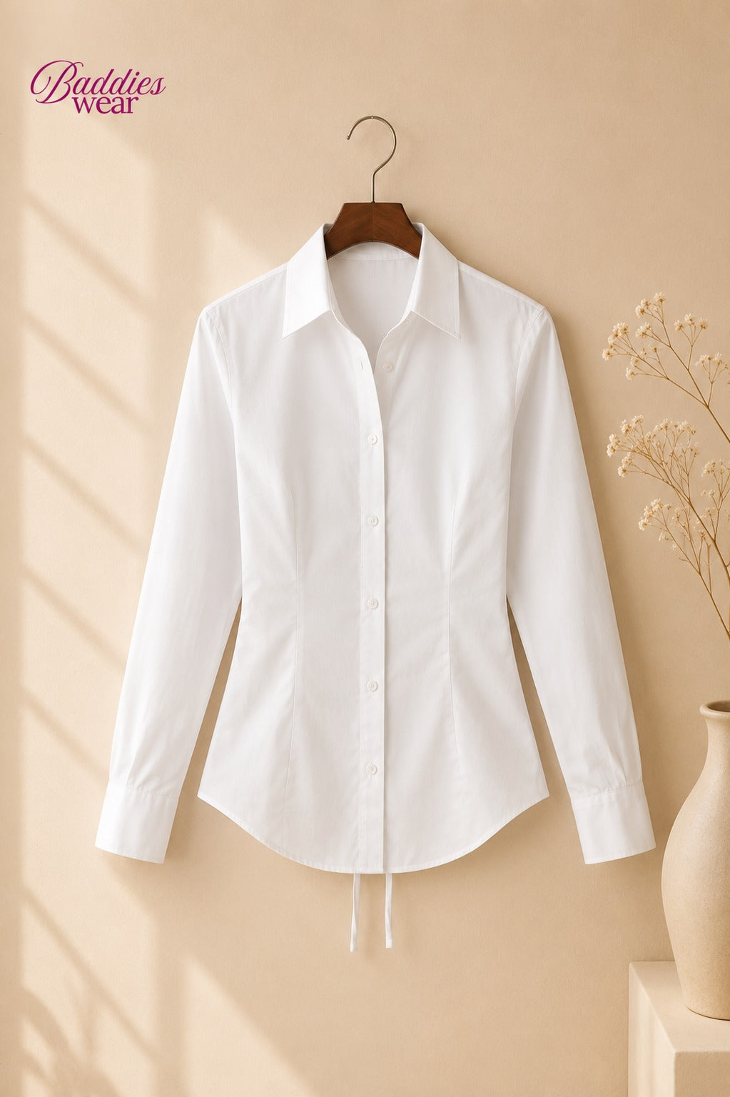 White Fitted Button Down Shirt