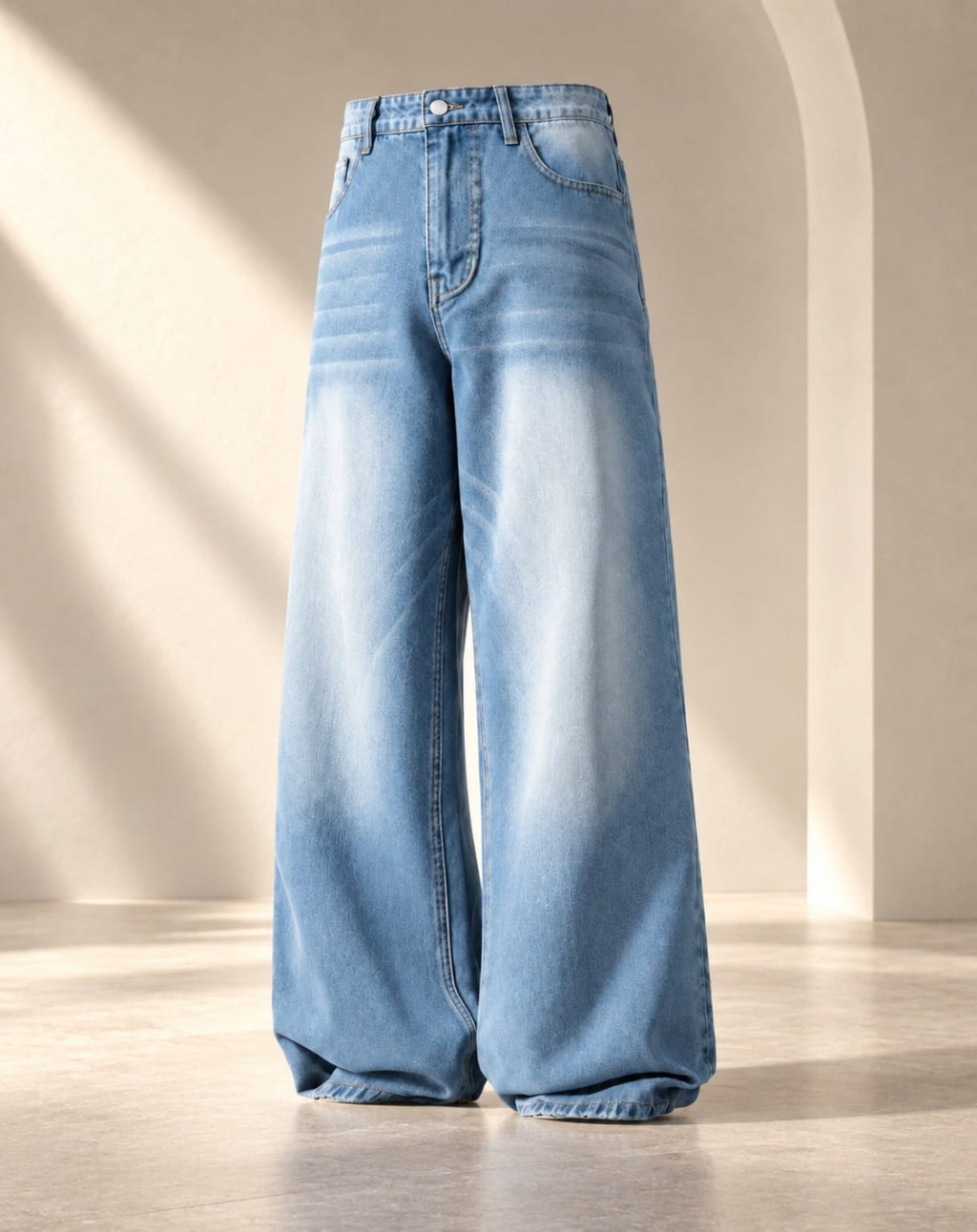 Faded Mid Blue Vintage Baggy Jeans