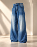 Faded Bright Mid-Blue Vintage Baggy Jeans