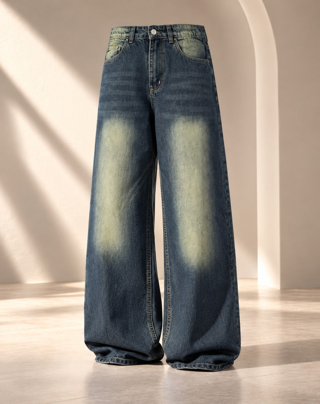 Dark Faded KaiGreen Vintage Baggy Jeans