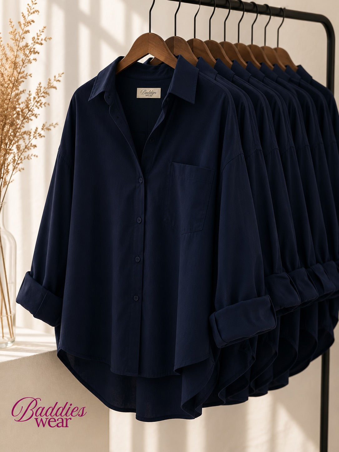 Navy Blue Button Down Shirt