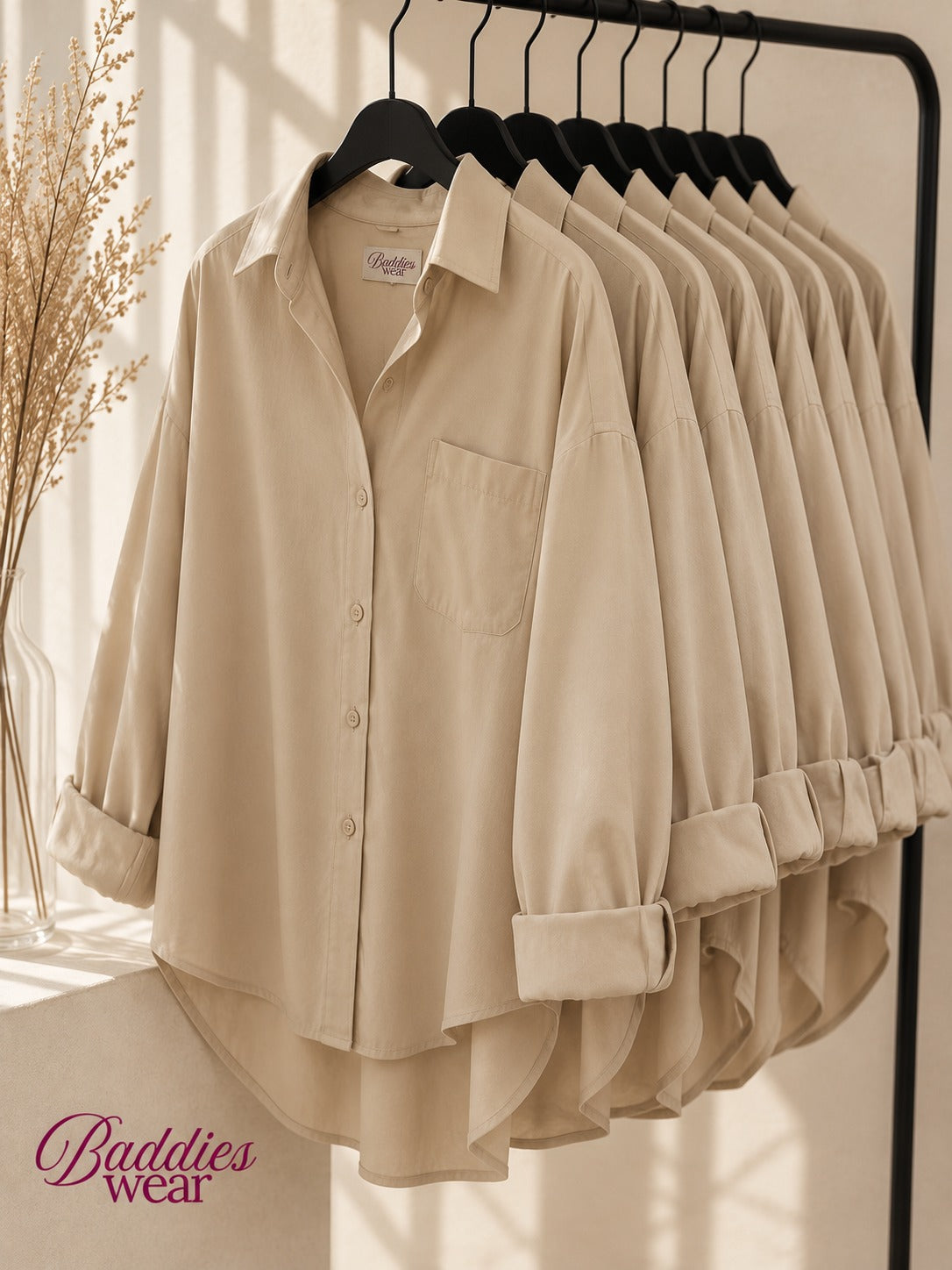 Beige Button Down Shirt