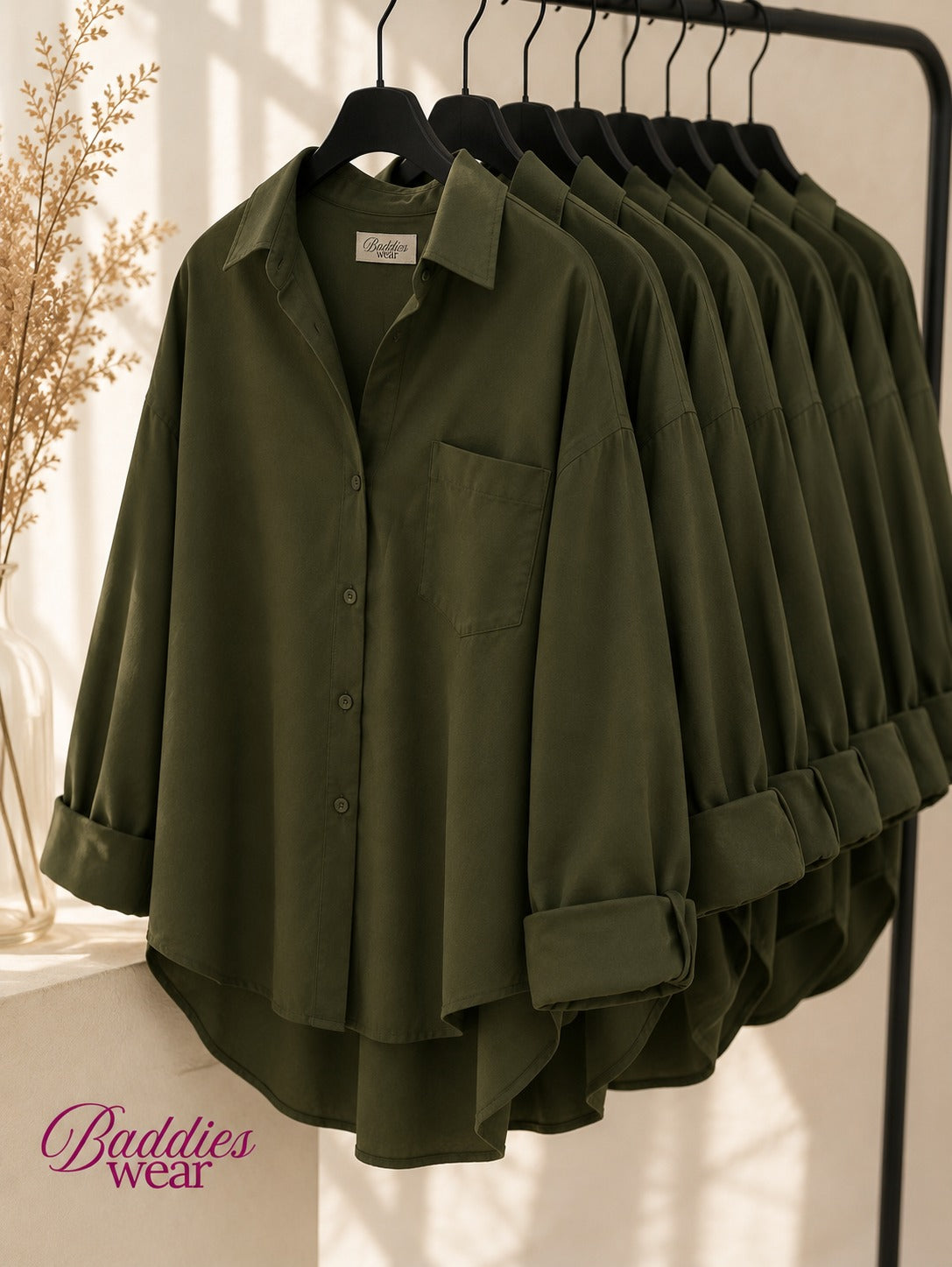 Olive Green Button Down Shirt