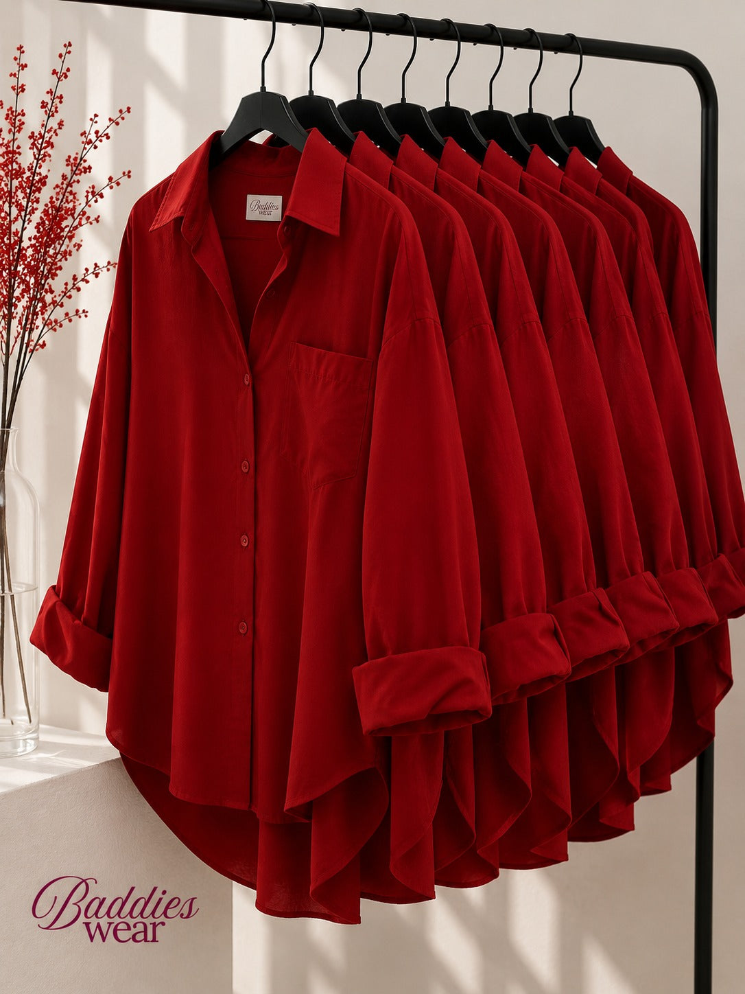 Red Button Down Shirt